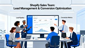 Shopify sales team working together to manage leads and drive conversions using a CRM