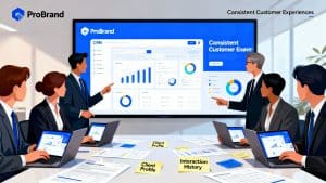 プロフェッショナルチームがCRMプラットフォームで連携し、ブランディング要素を表示して一貫した顧客体験を保証します。